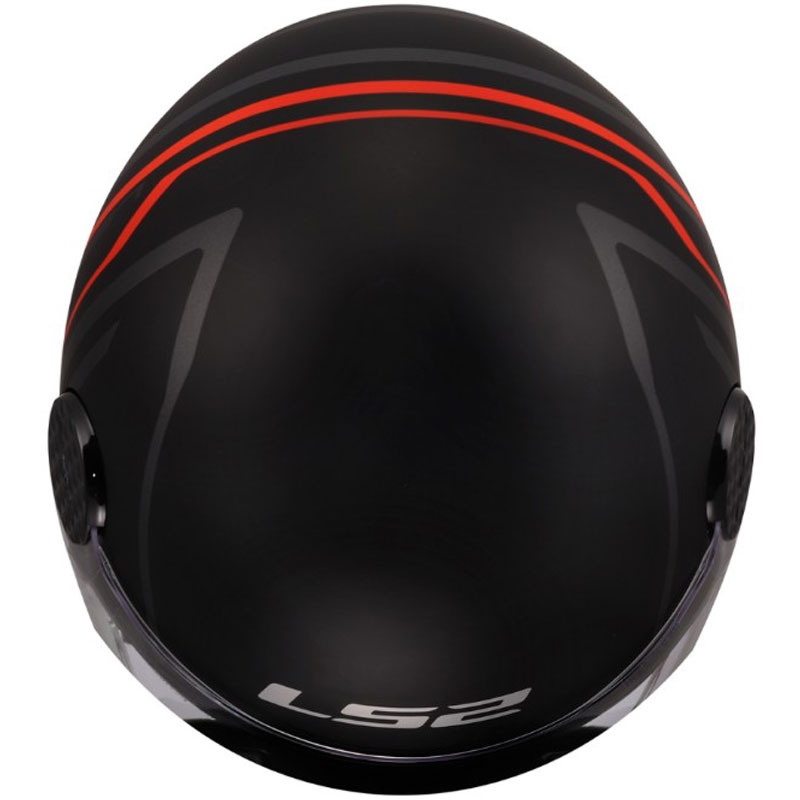 Casque de moto jet LS2 OF558 Sphere Lux II Minimum noir-rouge