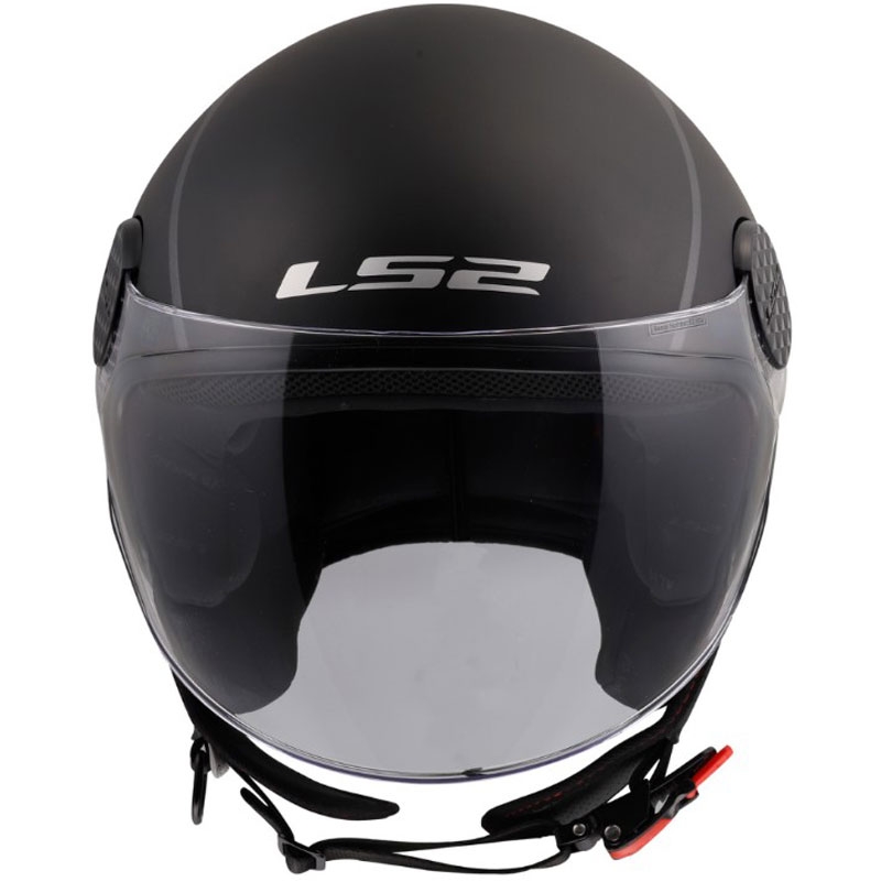 Casque de moto jet LS2 OF558 Sphere Lux II Minimum noir-rouge