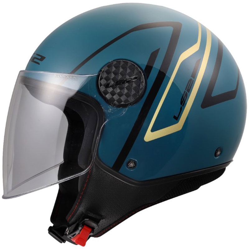 Casque de moto ouvert LS2 OF558 Sphere Lux II Minimum bleu foncé-vert
