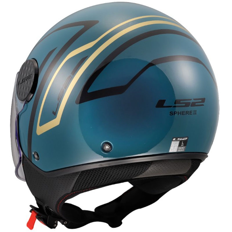 Casque de moto ouvert LS2 OF558 Sphere Lux II Minimum bleu foncé-vert