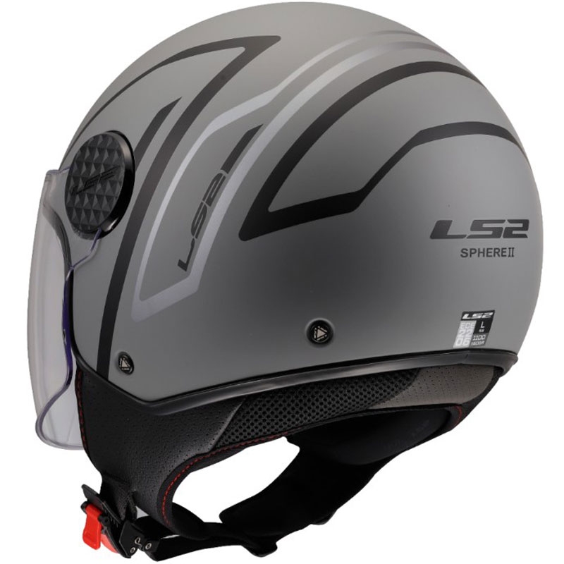 Casque de moto ouvert LS2 OF558 Sphere Lux II Minimum noir-gris