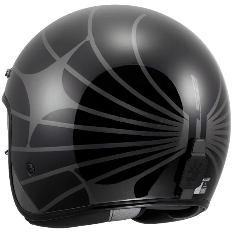 Casque de moto ouvert LS2 OF601 Bob II Cosmic noir-gris brillant