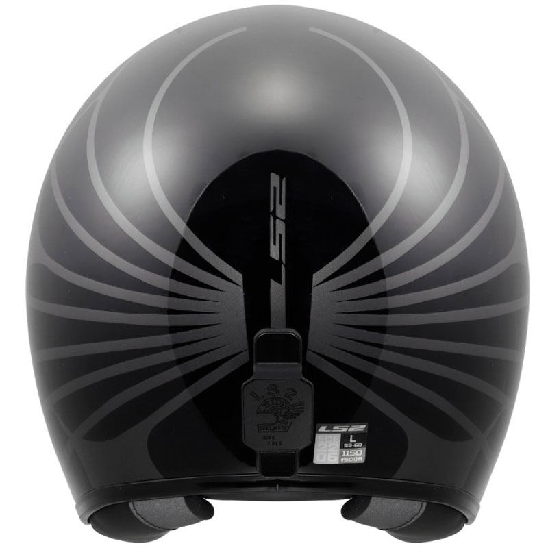 Casque de moto ouvert LS2 OF601 Bob II Cosmic noir-gris brillant