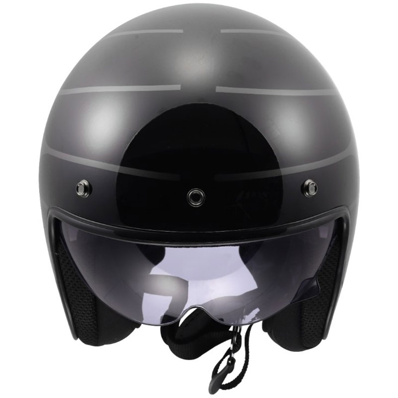 Casque de moto ouvert LS2 OF601 Bob II Cosmic noir-gris brillant