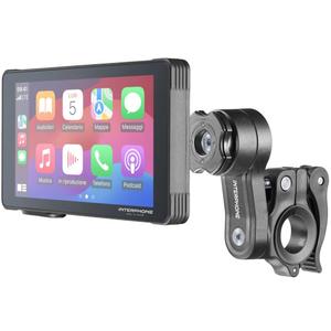 Écran miroir pour téléphone de moto avec verre de protection Interphone RideSync noir