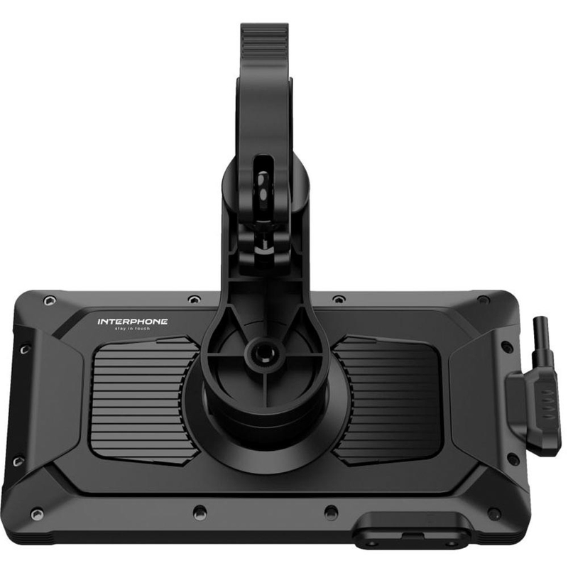 Écran miroir pour téléphone de moto avec verre de protection Interphone RideSync noir