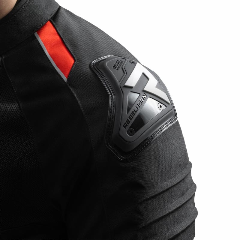 Blouson de moto Rebelhorn Vandal 2 Air noir et rouge