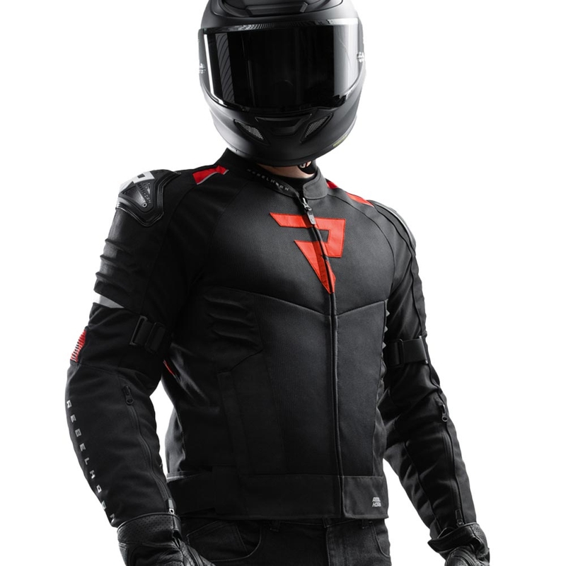 Blouson de moto Rebelhorn Vandal 2 Air noir et rouge
