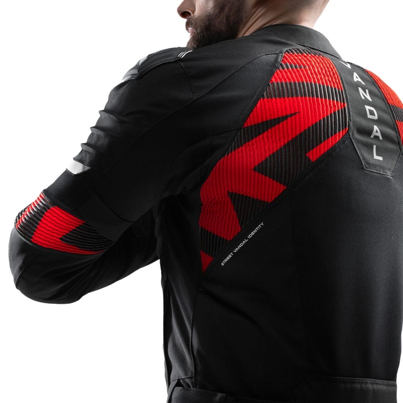 Blouson de moto Rebelhorn Vandal 2 Air noir et rouge