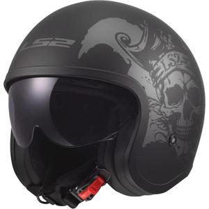 Casque de moto ouvert LS2 OF599 Spitfire II Willy noir-gris mat