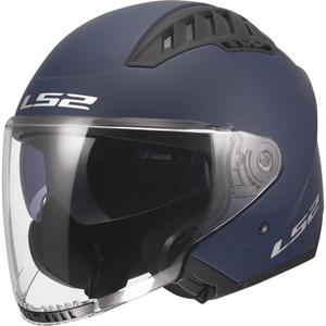 Casque de moto ouvert LS2 OF600 Copter II Bleu mat uni
