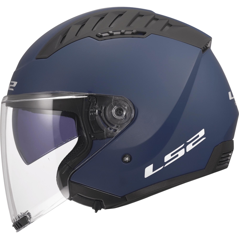 Casque de moto ouvert LS2 OF600 Copter II Bleu mat uni