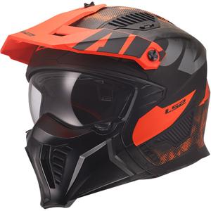 Casque de moto trial LS2 OF606 Drifter Gas gris-orange mat
