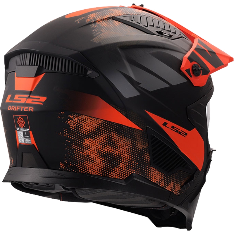 Casque de moto trial LS2 OF606 Drifter Gas gris-orange mat