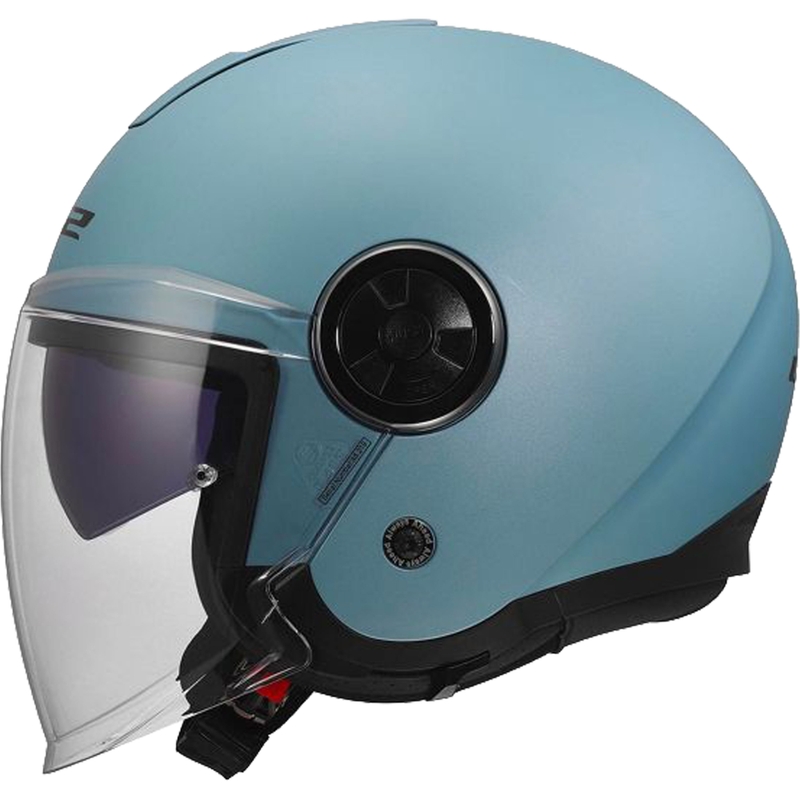 Casque de moto jet LS2 OF620 Classy Solid bleu perle mat
