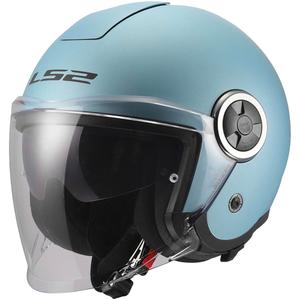Casque de moto jet LS2 OF620 Classy Solid bleu perle mat
