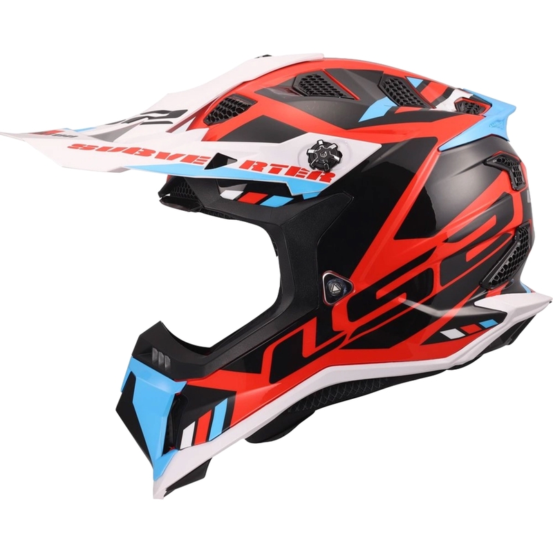 Casque de motocross LS2 MX700 Subverter Evo II Stomp blanc brillant-bleu-rouge
