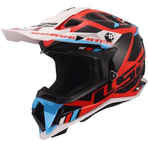 Casque de motocross LS2 MX700 Subverter Evo II Stomp blanc brillant-bleu-rouge