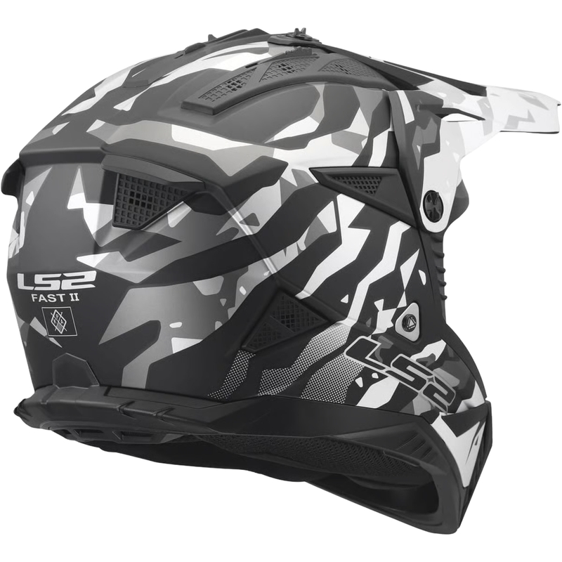 Casque de motocross LS2 MX708 Fast II Grotesk noir-gris mat