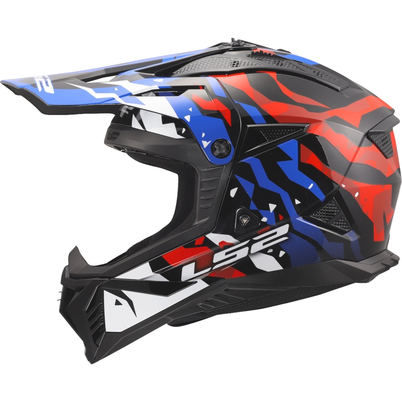 Casque de motocross LS2 MX708 Fast II Grotesk blanc brillant-bleu-rouge