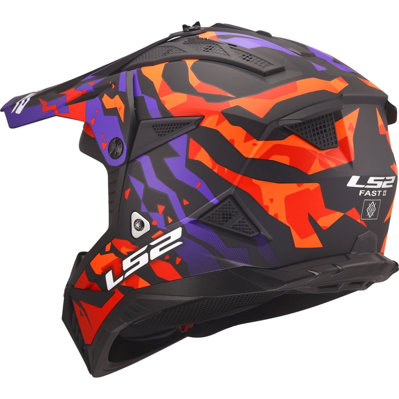 Casque de motocross LS2 MX708 Fast II Grotesk violet-orange mat