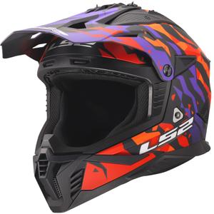 Casque de motocross LS2 MX708 Fast II Grotesk violet-orange mat