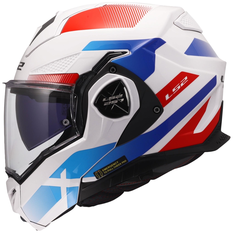 Casque de moto modulable LS2 FF901 Advant X Nova blanc brillant-bleu-rouge