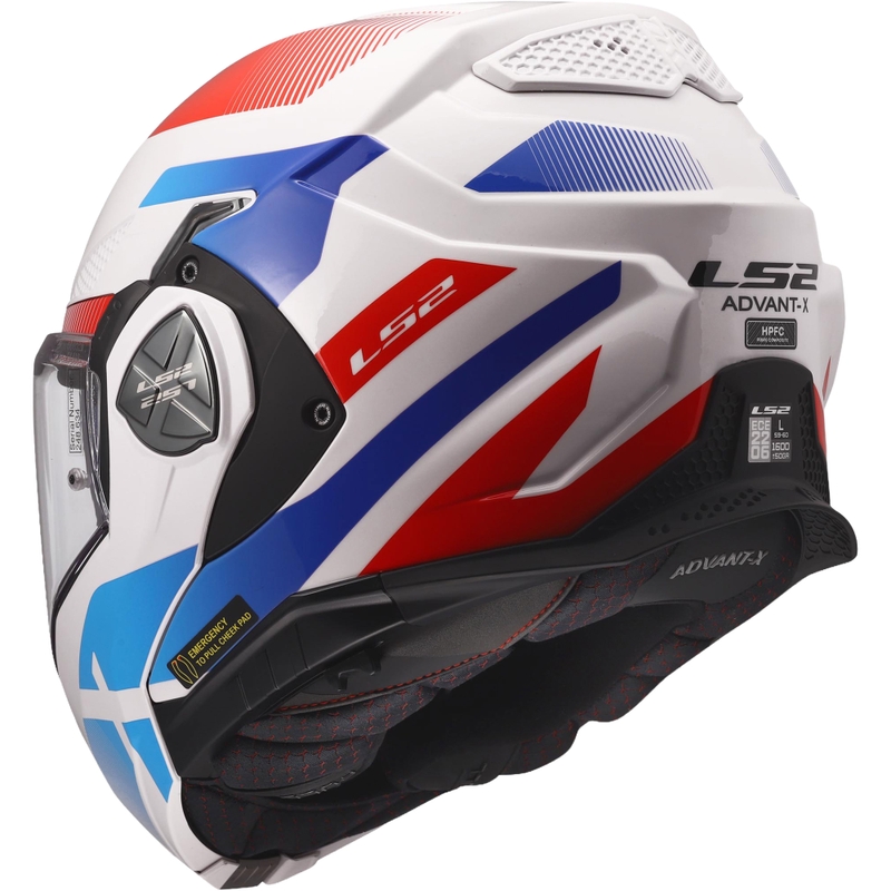 Casque de moto modulable LS2 FF901 Advant X Nova blanc brillant-bleu-rouge
