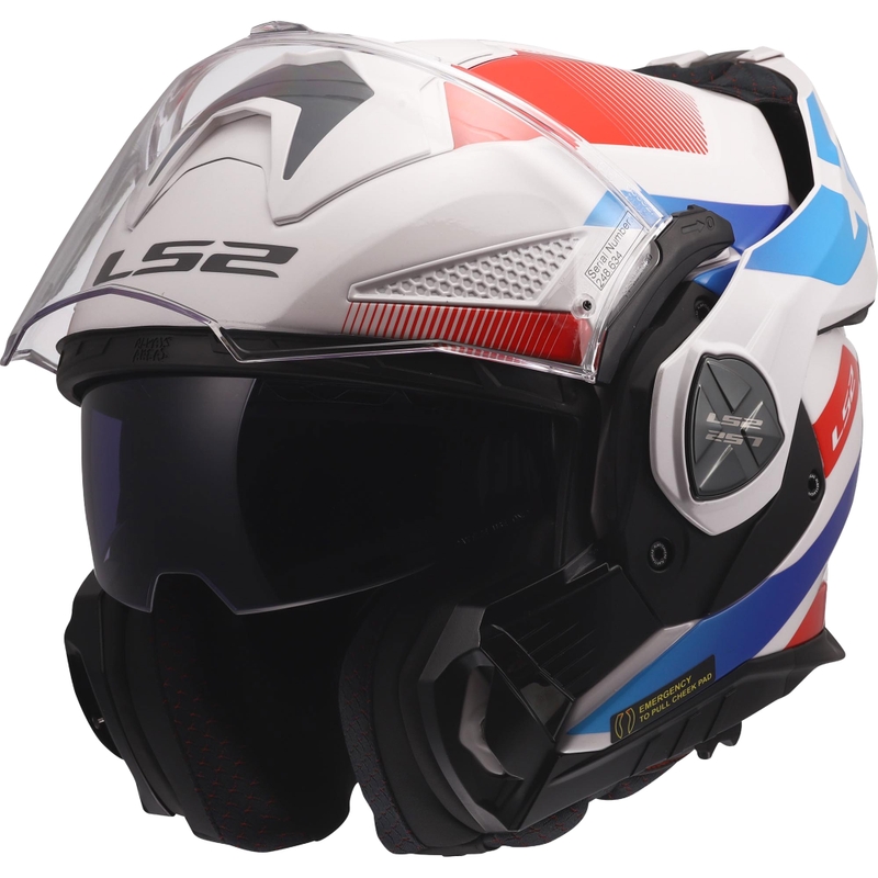 Casque de moto modulable LS2 FF901 Advant X Nova blanc brillant-bleu-rouge