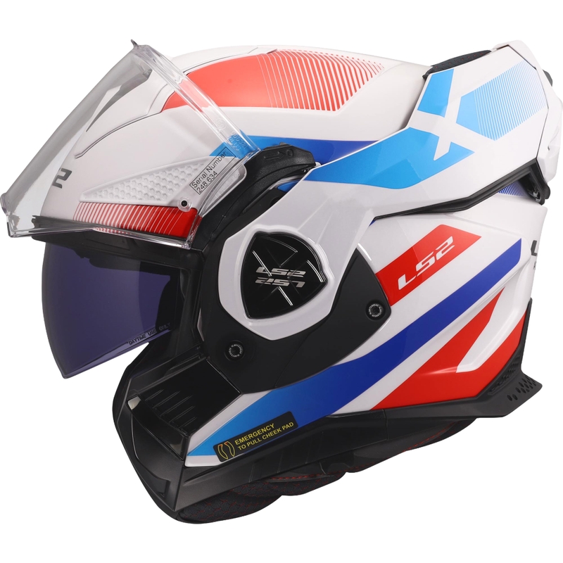 Casque de moto modulable LS2 FF901 Advant X Nova blanc brillant-bleu-rouge