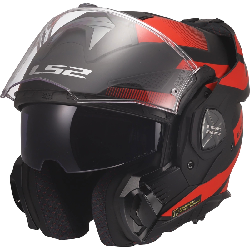 Casque de moto modulable LS2 FF901 Advant X Nova noir mat-rouge