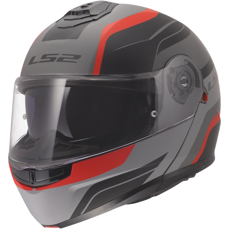 Casque modulable LS2 FF908 Strobe II Monza noir mat-gris-rouge