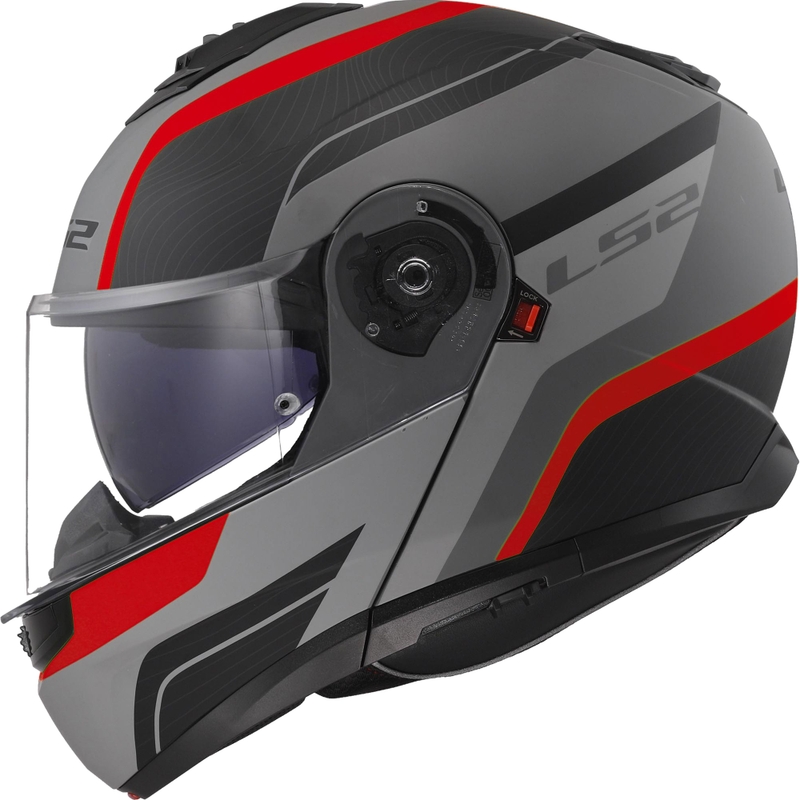 Casque modulable LS2 FF908 Strobe II Monza noir mat-gris-rouge