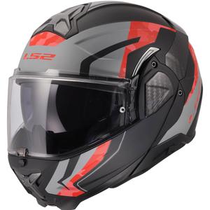 Casque de moto modulable LS2 FF910 Advant II Glide noir mat-gris-rouge