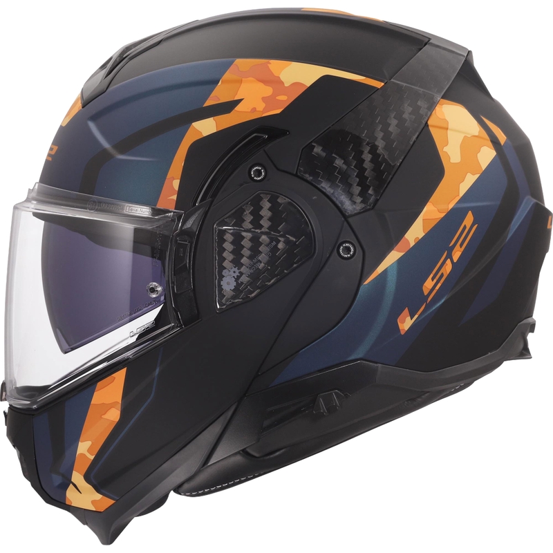 Casque de moto modulable LS2 FF910 Advant II Glide noir mat-orange