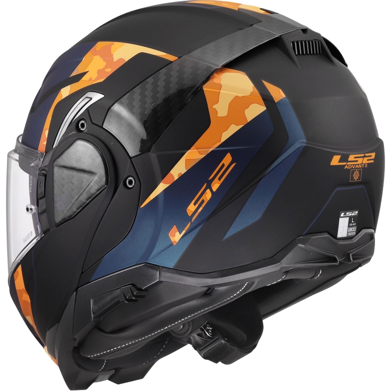 Casque de moto modulable LS2 FF910 Advant II Glide noir mat-orange