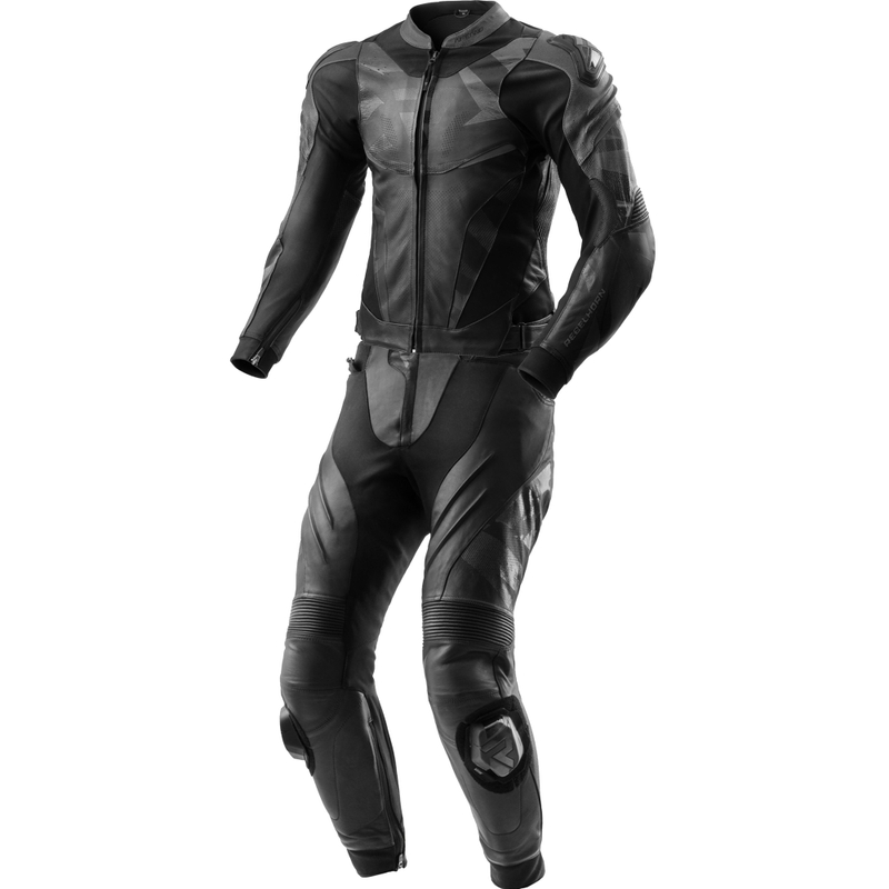 Combinaison de moto deux pièces en cuir noir Rebelhorn Inferno