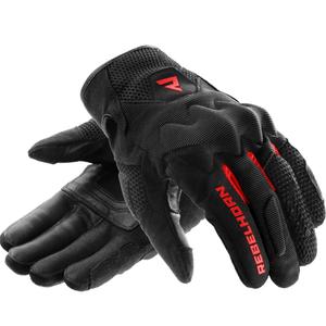 Gants de moto pour femmes Rebelhorn Core noir et rouge