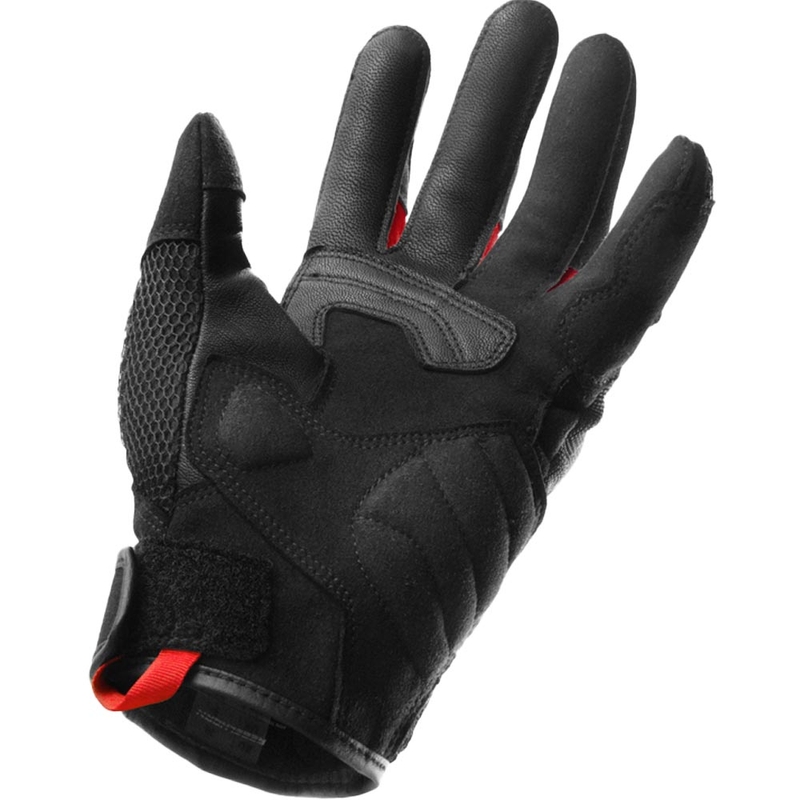 Gants de moto pour femmes Rebelhorn Core noir et rouge