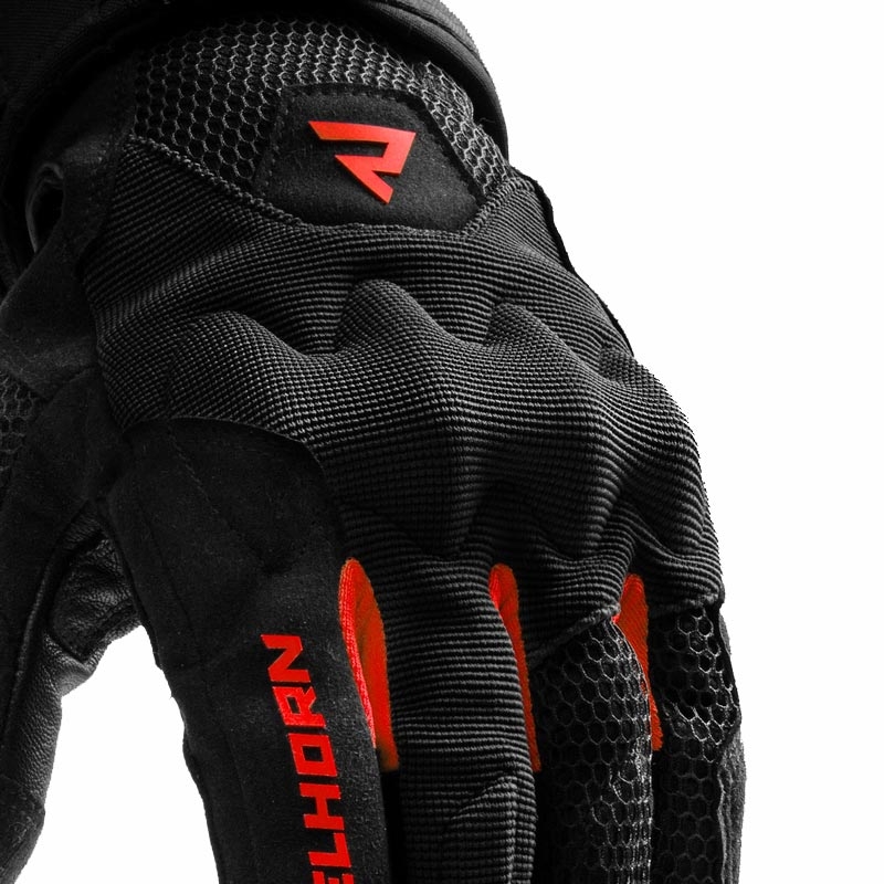 Gants de moto pour femmes Rebelhorn Core noir et rouge