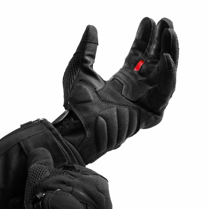 Gants de moto pour femmes Rebelhorn Core noir et rouge
