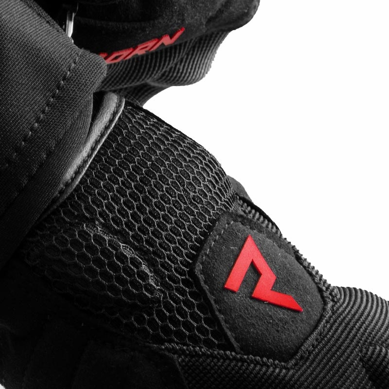 Gants de moto pour femmes Rebelhorn Core noir et rouge