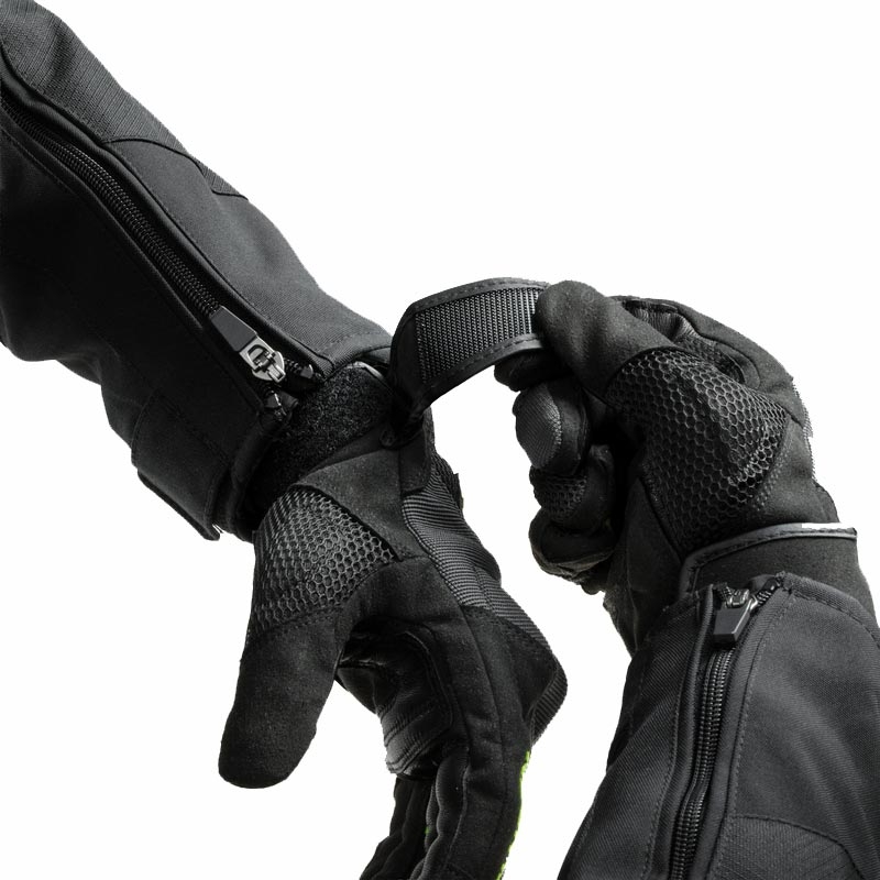 Gants de moto pour femmes Rebelhorn Core noir-gris-jaune fluo