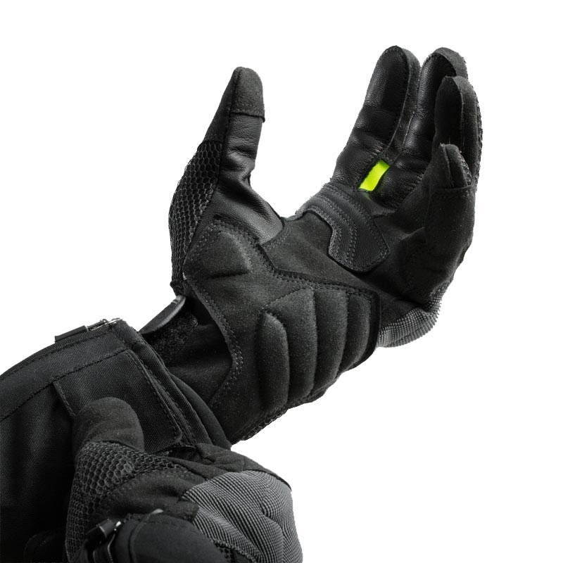 Gants de moto pour femmes Rebelhorn Core noir-gris-jaune fluo