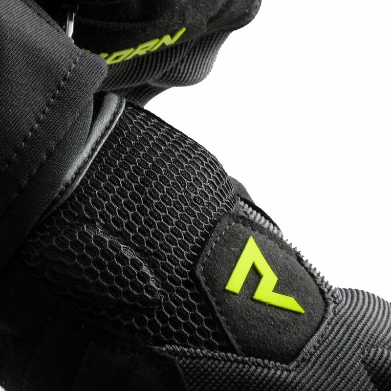 Gants de moto pour femmes Rebelhorn Core noir-gris-jaune fluo