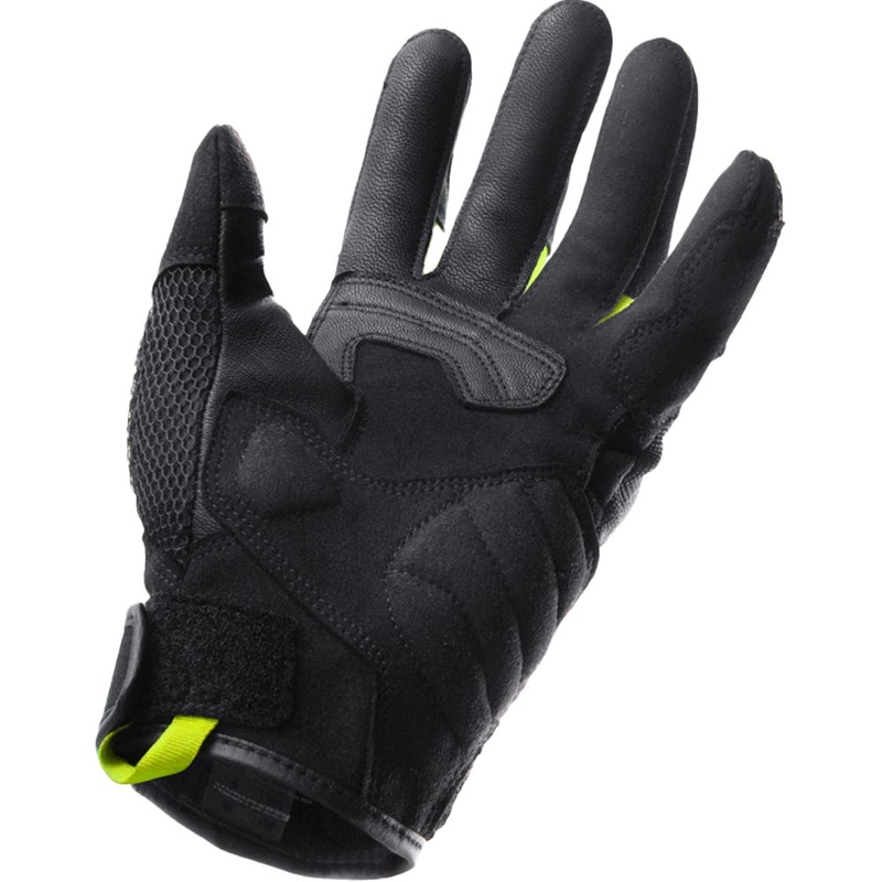Gants de moto Rebelhorn Core noir-gris-jaune fluo