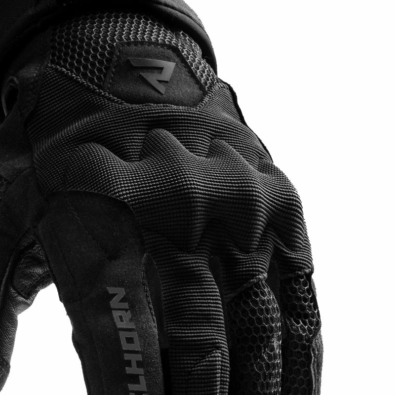 Gants de moto Rebelhorn Core noir-gris-jaune fluo