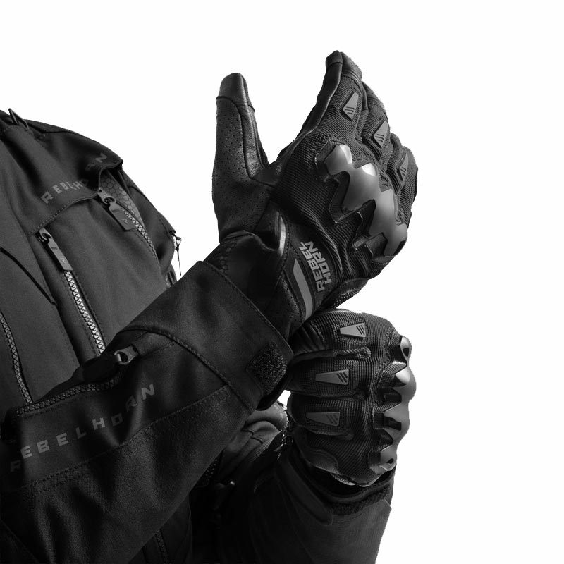 Gants de moto Rebelhorn Defender noirs