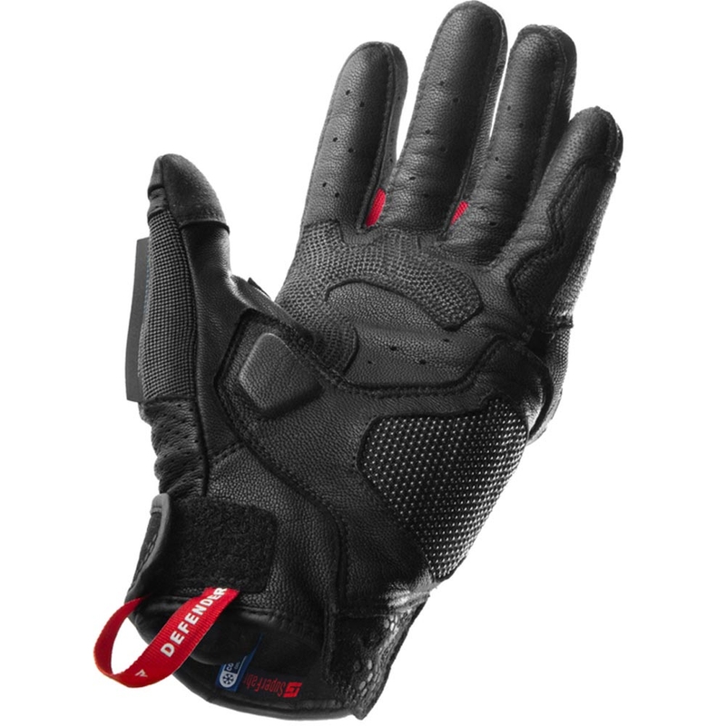 Gants de moto Rebelhorn Defender noirs et rouges