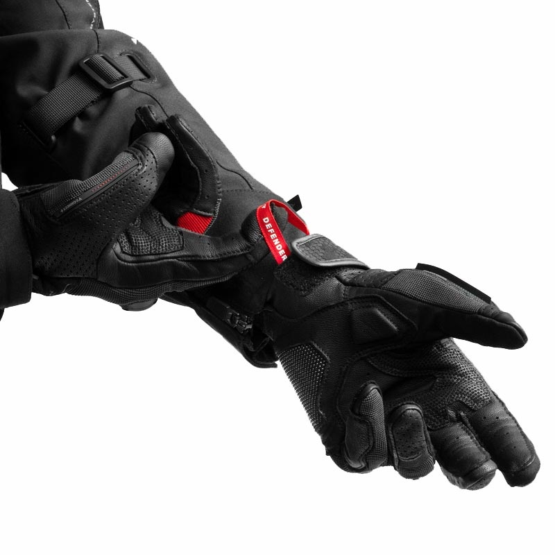Gants de moto Rebelhorn Defender noirs et rouges